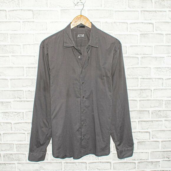 ATM Anthony Thomas Melillo Small Button up Poplin Shirt Gray Cotton - Picture 1 of 6